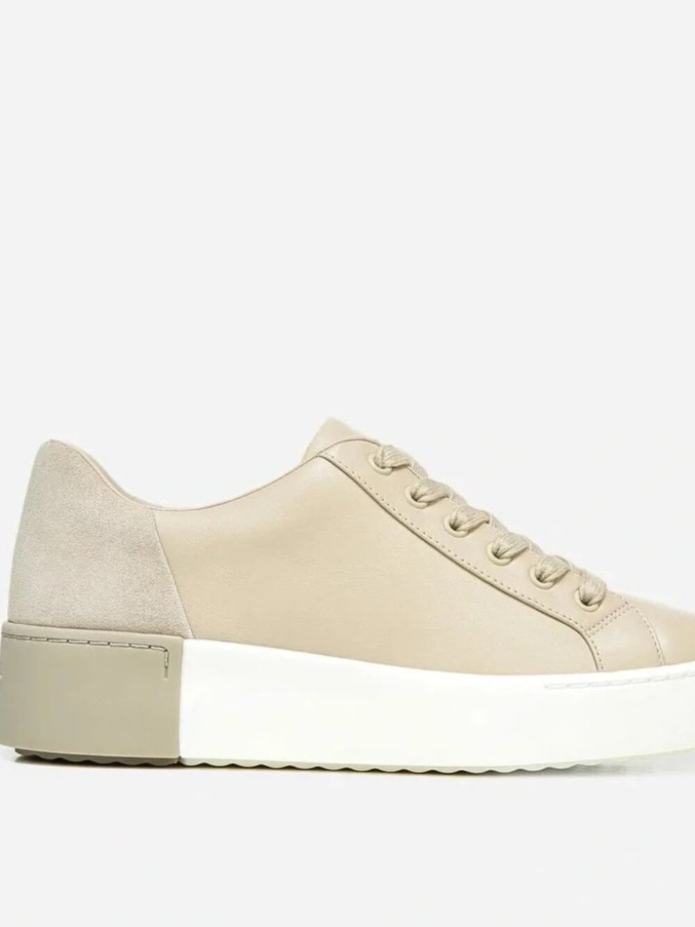 Vince Bensley classic platform sneaker tan leather suede